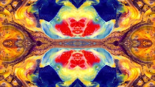 Vibrant Fluid Ink Kaleidoscope Abstract Motion Background