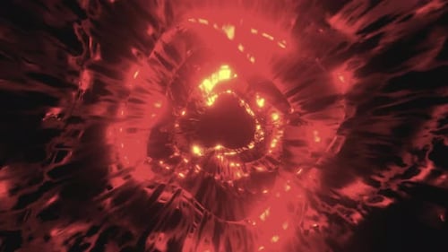Abstract Fiery Tunnel Wormhole Motion Background