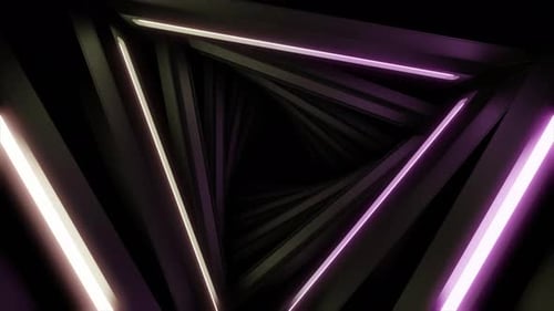 Dreieckiger 3D-Tunnel mit blinkenden Linien