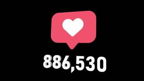 3D Social Media Like Counter with Increasing Heart Animation