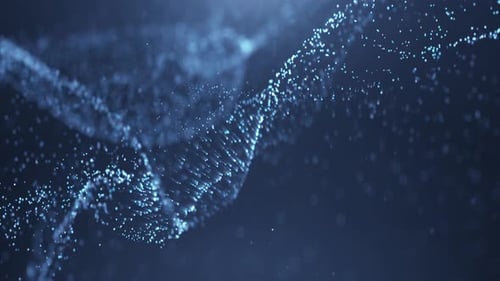 Abstract Blue Particles Flowing Digital Background