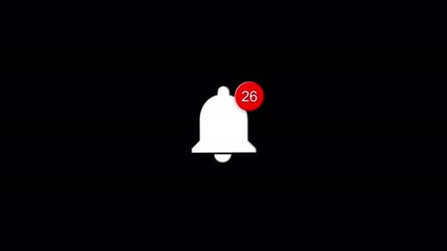 Notification bell icon on the white screen. Phone computer interface animation. social media, interf