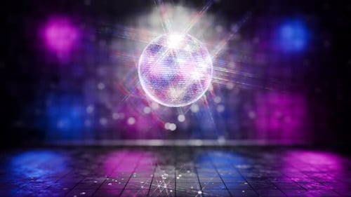 Animation, screensaver. VJ loop. Seamless animation of the dance floor. Flashes of light.