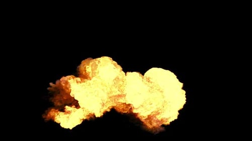Large Realistic Fire Explosion with Billowing Smoke