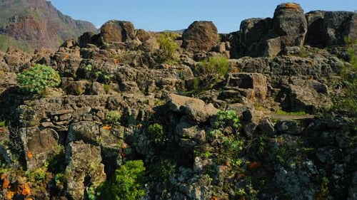 Rocky Mountainside Vista on a Sunny Day