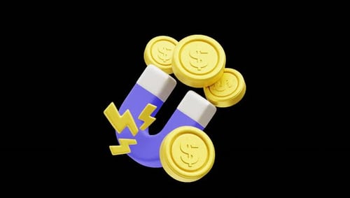 3D Money Magnet Animation