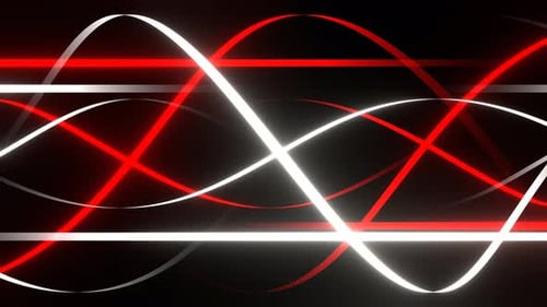 Red And White Moving Neon Lines Background Vj Loop In 4K