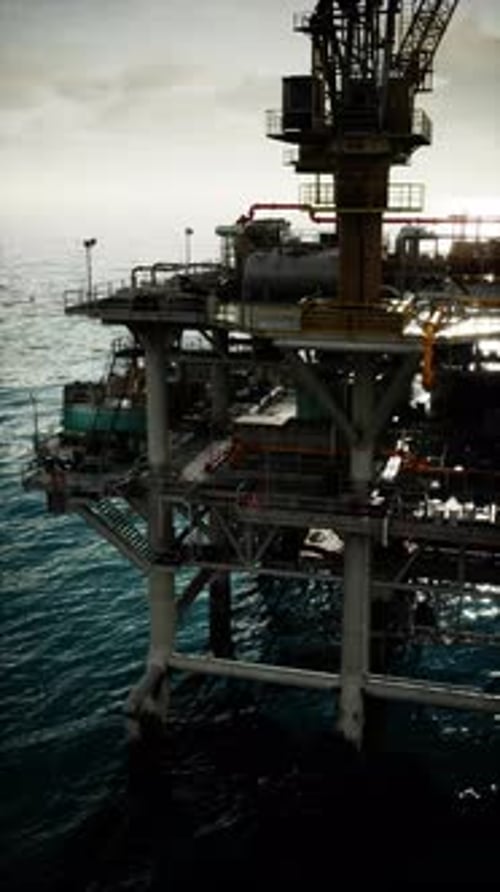 Aging Oil Rig in the Ocean