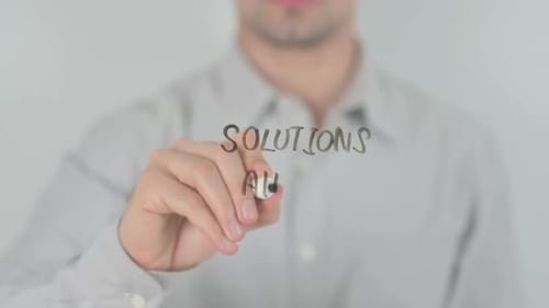 Solutions Ahead Written on Clear Surface