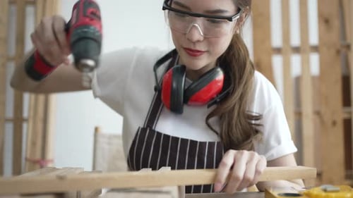 Carpenter work at workshop.