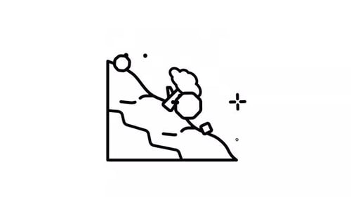 Iandslide Outline Icon Animation With Alpha Channel