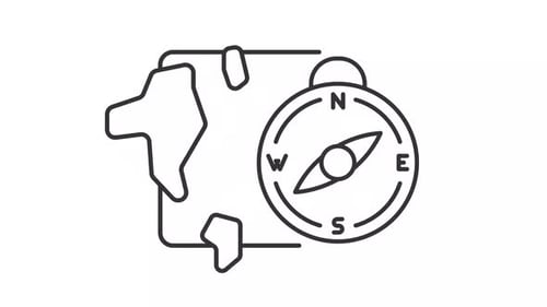 Animated Map and Compass Icon for Navigation