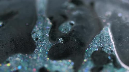 Shimmering Liquid Texture Macro Shot