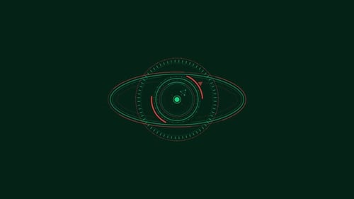 Animated HUD in Alien Style of Circles and Ellipses