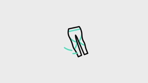 Animated Line Icon of Pants in Flat Design