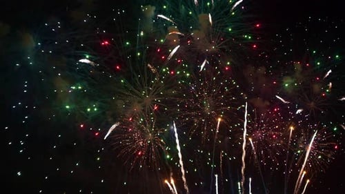 Fireworks Display Bursts Across the Night Sky