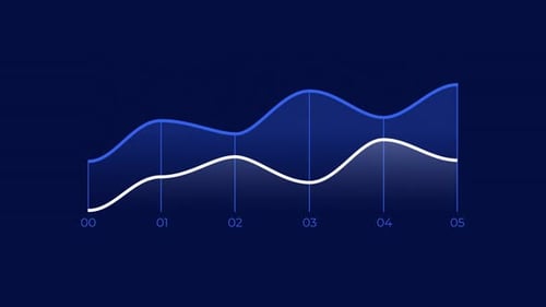 Business Infographic Element Animated Double Line Graph