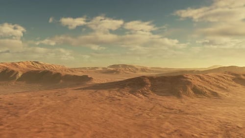 Sunset Over the Sand Dunes in the Desert