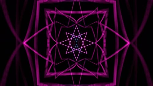 Cyan And Pink Neon Corridor With Geometric Lasers Background Vj Loop In 4K