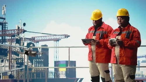 Drilling Rig Engineering Team Using Drone to Access Dangerous Areas