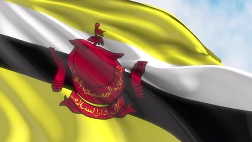 Brunei Flag Waving