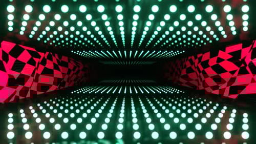 Pink And Turquoise Infinite Neon Dots And Checkers Background Vj Loop In 4K