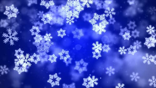Falling Snowflakes Winter Holiday Background Loop