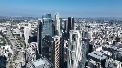 Highrise Buildings at Los Angeles in California United States.