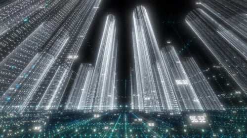 Digitale weiße Stadt