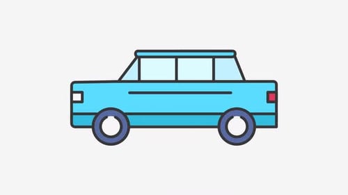 Animated Flat Design Vehicle Icon
