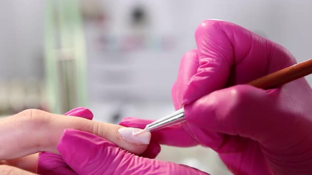 Cosmetician Applies Nail Polish in Beauty Salon, Lifestyle Stock ...