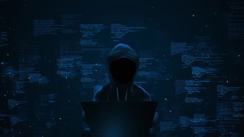 Cyber Crime A Hacker Using a Virus to Attack Software Cyber Attack on Computer Network Virus Spyware