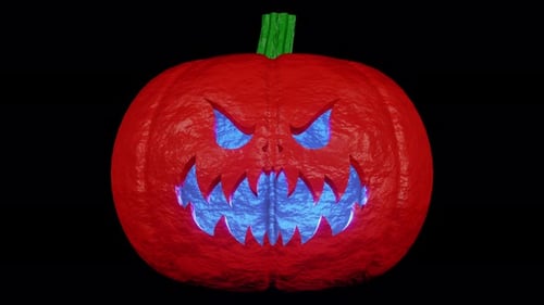 Halloween-Kürbis funkeln auf schwarzem Hintergrund, Halloween-Party, gruselige