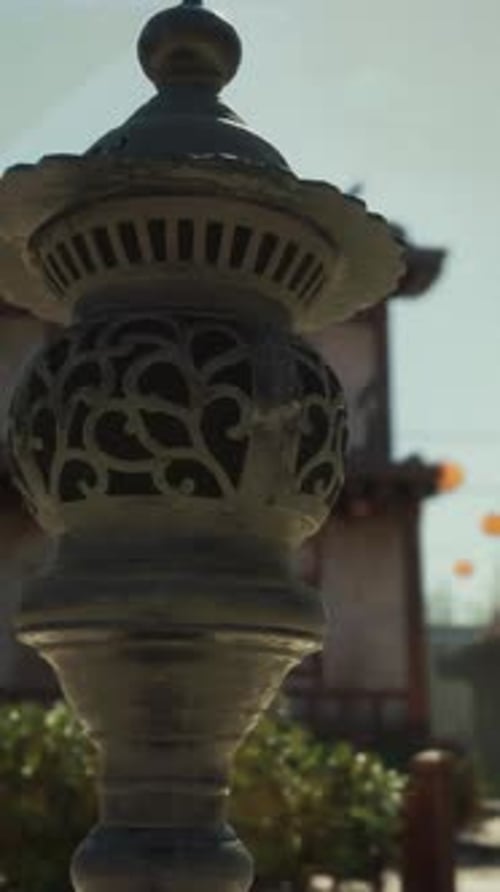 A Street Light Sitting in Front of a Building