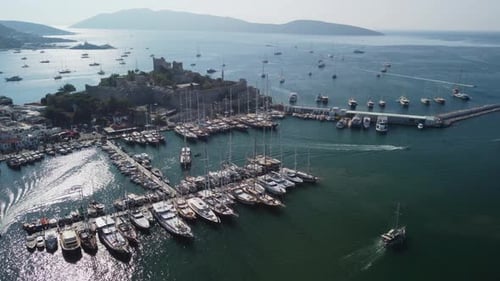 Fantastische Luftaufnahme von Bodrum Marina in der Türkei