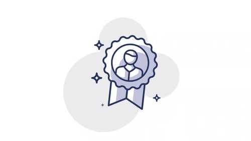 User Profile Verification Award Badge Icon Animation
