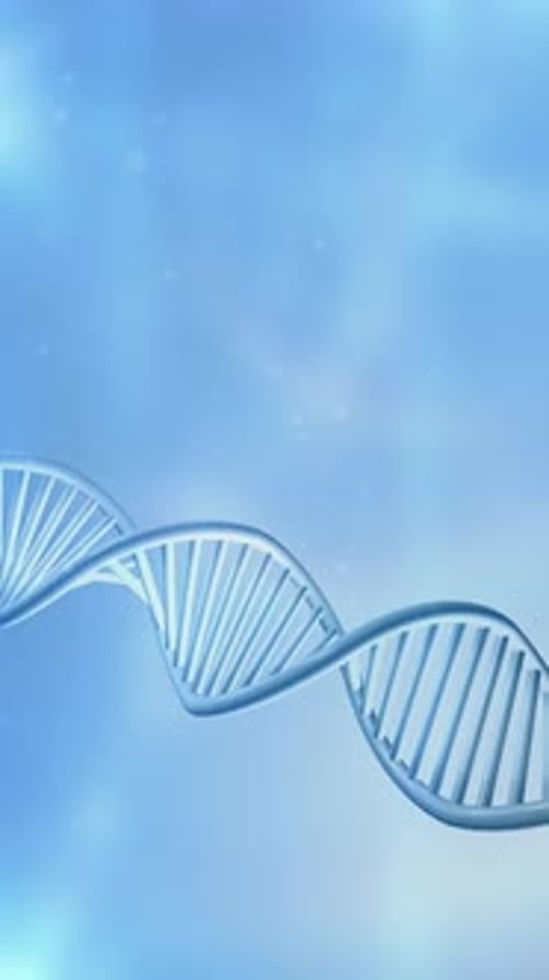 DNA Strand Model on Light Blue Background