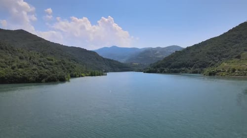 aerial lake panoramic view