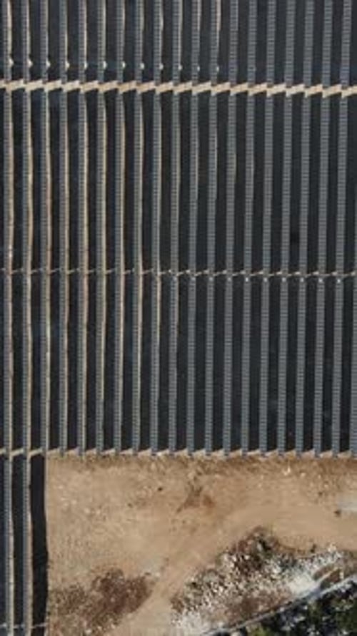 Aerial View of a Solar Panel Array