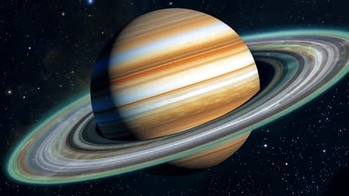 Stunning Realistic Render of Planet Saturn Seen from Deep Space in the Galaxy