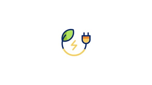 Animated Flat Design Icon for Green Energy and Ecology