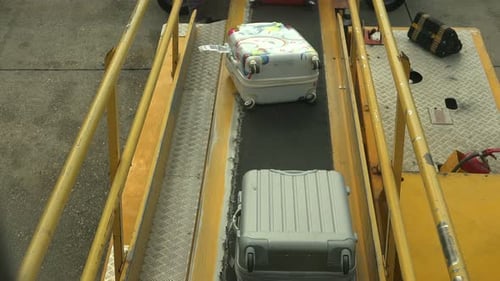 boarding the plane luggage