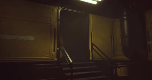 Futuristic Sci-Fi Cargo Bay Door Opening Animation