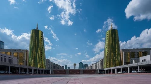 Cityscape with Striking Modern Architecture on Sunny Day