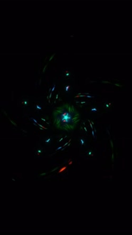 Vertical Video Hypnotic Lights Move Rhythmically in a Lively Neon VJ Loop