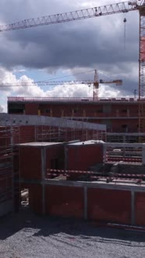 Vertical Video of Building Construction