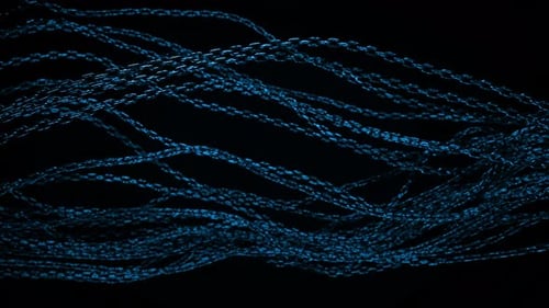 Fluid Abstract Blue Glowing Chains Network Loop