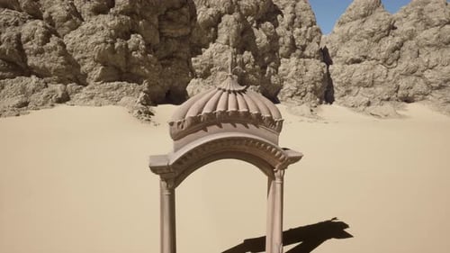 A Gazebo Sitting in the Middle of a Desert