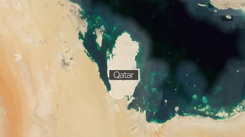Modern Earth Zoom to Qatar Location Title Reveal