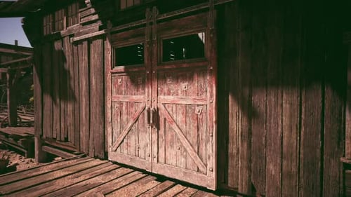 Rustic Wooden Barn Doors Opening Animation